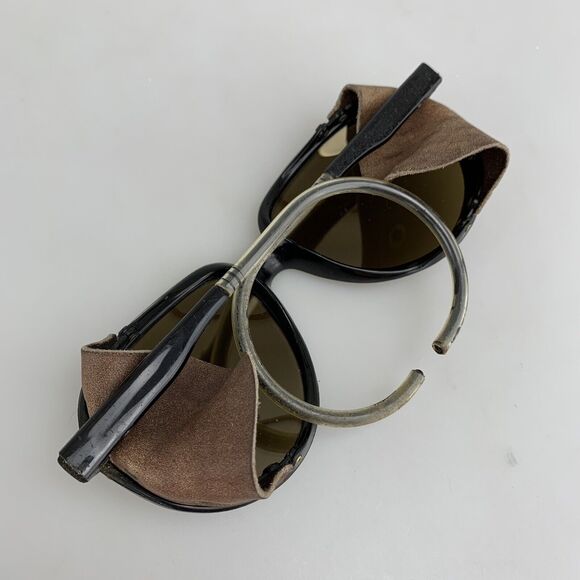 Style Eyes Sunglasses Vintage Mirrored Aviators Leather Blinders France RARE